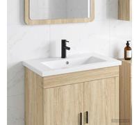 Bathroom Wash Basin Matte Black Metal 81x40x17.5cm Modern Faucet Sink QuickDrain