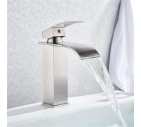 Bathroom Waterfall Basin Faucet Brass Bath Sink Hot Cold Water Mixer Vanity Tap Deck Mounted Washbasin Taps