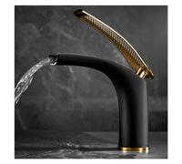 Bathroom Waterfall Basin Solid Brass White Black Water Hot and Cold Mixer Sink,Kitchen tap