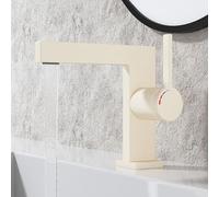 Bathroom Waterfall Mixer Tap Single Hot and Cold Basin Mixer Tap Copper,Cream White
