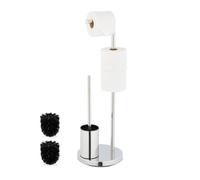 Bathroom WC Accessories Set Toilet Roll Holder Brush Butler Stainless Steel