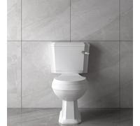 Bathroom White Traditional Close Coupled Toilet Ceramic Soft Close Dual Flush WC