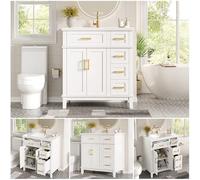 Bathroom with Multiple, Soft Close Mechanism, Metal Handles, Overflow Drain, for Contemporary Bathrooms,
