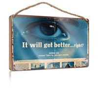 Bathroom Wood Hanging Sign It Will Get Better..Right? Man Cave Furniture Bedroom Accessories(15X28CM)