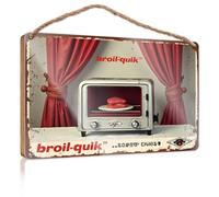 Bathroom Wood Sign Broil-Quik: The Ultimate Solution For Sizzling Cheese Sandwiches! Wooded Sign Front Door Signs For Home Decor Funny Office Sign(15X28CM)