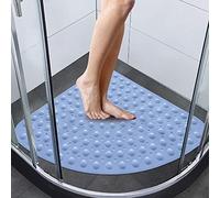 Bathsafe 70x70CM CUSTOMIZED OVERSIZED Sector Corner Shower Mats Anti-slip Quadrant Bath Mat Anti-Bacterial Suction Mat for Shower or Tub,Non-slip Bathtub Mat,BLUE
