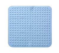 Bathsafe 80x80CM Extra Large Square Bath Mat Anti Slip Foot Massage Shower Mat Non Skid Suction Cups Bathroom Mat Anti-Bacterial Safety Bathtub Mat Eco Friendly TPR Material,Blue