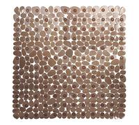 Bathsafe Anti-slip Square Pebbles Shower Mat Extra Large Anti-Bacterial Safety Bath Mat Suction Mat for Shower or Tub,Non-slip Bathtub Mat,54x54CM,Brown