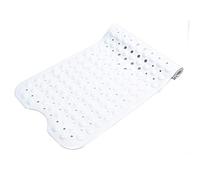 Bathsafe Extra Long Non-slip Bathtub Mats Environmental Bath Mat Anti-Bacterial Shower Tub Mat with Powerful Suction Cup,100x40CM(Solid White)