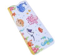 Bathsafe Funny Cartoon Children's Bath Mat Extra Long Non-Slip Suction Cups Shower Mat Durable Bathtub Mat for Kids Toddler Machine Washable,100X40CM,Sea Fish