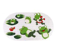 Bathsafe Non-Slip Tub Kids Bath Mat Fancy Cartoon Anti-Slip Shower Mat with Strong Suctions,Cool Slip Resistant Bathroom Floor Bathtub Mats for Babies,Children,Toddler 69x39CM,Frog