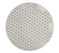 Bathsafe Round Shape Shower Mat Extra Grip Suction Non Slip Bathroom Mat Luxury Durable and Thicken Bath Mat Can be Cut Design for Disability Old Kids Eusure Safe Showering,65x65CM,Kaki