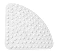Bathsafe Sector Rubber Corner Shower Mat Anti-slip Quadrant Bath Mat Anti-Bacterial Suction Mat for Shower or Tub,Non-slip Bathtub Mat,53x53CM,Solid White