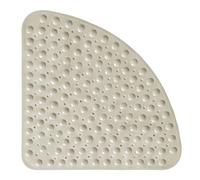 Bathsafe Sector Rubber Corner Shower Mat Anti-slip Quadrant Bath Mat Anti-Bacterial Suction Mat for Shower or Tub,Non-slip Bathtub Mat,53x53CM,Ivory