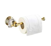 BATHSIR Polished Gold Toilet Paper Holder, Crystal Toilet Roll Holder Bathroom Accessories Modern Zinc Alloy Tissue Hanger Wall Mounted