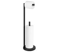Bathth Toilet Paper Holder Stand - Free Standing With Storage, Black