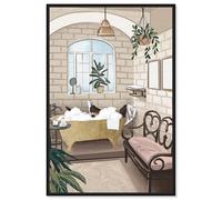 Bathtime Lounge Canvas Print Trendy Bathroom Art by Art Remedy, Black Frame, 20 x 30