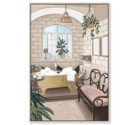 Bathtime Lounge Canvas Print Trendy Bathroom Art by Art Remedy, Silver Frame, 20 x 30