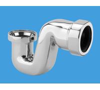 BATHTRAP25-CPB 25mm Water Seal Chrome Plated Brass Bath Trap with 1.5" Universal Outlet McAlpine Silver One Size