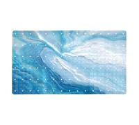 Bathtub and Shower Mat, Abstract Aqua Color Marble Background Anti-Slip Bath Mats for Inside Tub, Machine Washable Bathroom Mats with Suction Cups 15.7 x 27.9 in