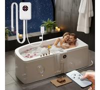 Bathtub Bathtub Warmer，1200W Electric Water Heater，Intelligent Temperature Control 30~42°C,Separate Water and Electricity Supply, Overheat Protection，for Home Camping Bath Pool Outdoor