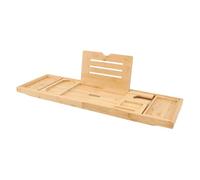Bathtub Caddy Tray, Adjustable Bath Shelf Over the Bath Tray Shelf Board Folding Extendable Bath Rack with Slots for Book Wine Glasses Shampoo Soap