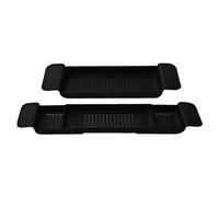 Bathtub Caddy Tray, Expandable Bath Shelf, Bath Rack Trays, Bath Tub Tray Table, Adjustable Bath Tub Organizer, Extendable Bathtub Tray for Wine, Book, Soap, Phone for Men & Women, Black