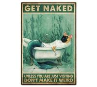Bathtub Dog Retro Metal Tin Sign, Unless You Are Just Visiting Don'T Make It Weird - Bathing Soap Foam Poster Vintage Toilet Cave Bar Home Bathroom Wall Decoration 8"x12"