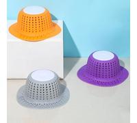 Bathtub Drain Hair Catcher, Silicone Collapsible Bathtub Drain Cover Hair Catcher & Protector for Pop-Up & Regular Drains of Shower, Bathtub, Tub, Bathroom, Sink, 3 Pack （Gray, orange, purple）