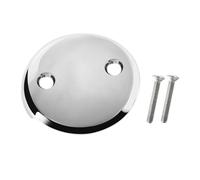 Bathtub Drain Overflow Plate Tub Drain Overflow Cover Overflow Face Plate with Screws Fits Most Standard Bath Tub Drains (Dual Hole Plated Chrome)
