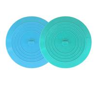 Bathtub Drain Stopper 2 Pack, 5 inches Silicone Tub Stopper Drain Cover, Bath Tub Plug Hair Stopper,Universal Flat Suction Hair Water Shower Stopper Bath Accessories (Blue&Green)