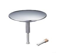 Bathtub Drain Stopper, 70mm Chrome Brass, Adjustable Height 45-90mm, Leak-Proof Silicone Seal, Easy Clean Pop-Up Design, For Standard Bathroom Tub Replacement