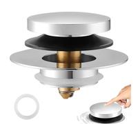 Bathtub Drain Stopper, Universal Tub Stopper for Replacing Tip Toe/Trip Lever/Lift&Turn Tub Drain, Bath Tub Drain Stoppers Desiged for 1.5"-1.72" Drain Hole w/3 O-Rings,Silver
