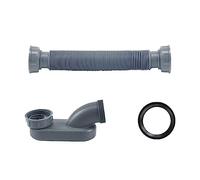Bathtub Drains Flexible Drainpipe Bathtub Shower Water Hose Plumbing Flat P Trap Freestanding Tub Drain for Bath(grey)