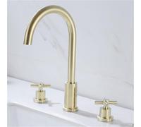 Bathtub Faucet, Bathtub Edge Style Bathroom, All Copper Split Four Piece Set, Shower Shower, hot and Cold Household Faucet,Rome Two,Gold Three-Piece a
