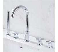 Bathtub Faucet, Bathtub Edge Style Bathroom, All Copper Split Four Piece Set, Shower Shower, hot and Cold Household Faucet,Rome Two,Chrome Five