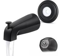 Bathtub Faucet Diverter Leak-Proof With Cover Pull Push Switch(Black)
