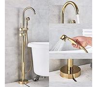 Bathtub faucet Gold Waterfall Bathtub Faucet Gold Floor Standing Faucet Single Handle Hot Cold Water Mixer Tap Bathroom Shower Mixer,Gold,TYPE E