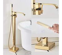 Bathtub faucet Gold Waterfall Bathtub Faucet Gold Floor Standing Faucet Single Handle Hot Cold Water Mixer Tap Bathroom Shower Mixer,Gold,Type B