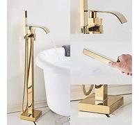 Bathtub faucet Gold Waterfall Bathtub Faucet Gold Floor Standing Faucet Single Handle Hot Cold Water Mixer Tap Bathroom Shower Mixer,Gold,Type A