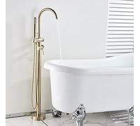 Bathtub Faucet Set Floor Standing Bath Mixer Tap Dual Handle Shower Bathtub Tap For Bathroom Faucets-Brushed Nickel,Brushed Gold