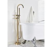 Bathtub Faucet Set Floor Standing Bath Mixer Tap Dual Handle Shower Bathtub Tap For Bathroom Faucets-Brushed Nickel,Gold