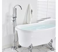 Bathtub Faucet Set Floor Standing Bath Mixer Tap Dual Handle Shower Bathtub Tap for Bathroom Faucets-Chrome,