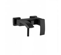 Bathtub Faucet Waterfall Bath Tap Brass Tub Mixer Tap Single Handle Tub Filler Hot and Cold Control,White (Color : Black)