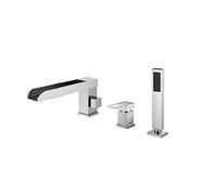 Bathtub Faucet Widespread Tub Sink Mixer Tap Brushed Gold/Black Brass Bathroom Bath Shower Faucet with Hand Shower Head(Purple)