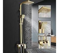Bathtub Faucets Luxury Gold Brass Bathroom Faucet Mixer Tap Wall Mounted Hand Held Shower Head Kit Shower Faucet Sets LWX