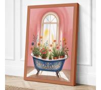 Bathtub Garden Boho Canvas Wall Art Print 36x24 Inch (91 x 61 cm)
