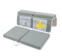 Bathtub Kneeler Set - 2-Piece Non-Slip Soft Bathtub Kneeler Set and Elbow Pads Washable Knee Pad Mat with 4 Storage Pockets Ergonomic Bathroom Cushion for D