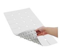 Bathtub Mat Non Slip 15" x 28" Silicone Foldable Tub Mat with Strong Suction Cups & Large Drain Holes, Durable & Eco-Friendly, for Smooth Surfaces, Ideal for Seniors, Adults White