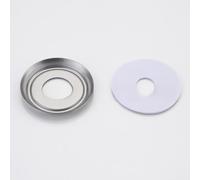 Bathtub Outlet Cover Ring, Zinc Alloy Decorative Spout Hole Cover for Leak Protection, Silver 9.2cm 2-Pack